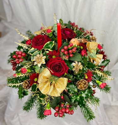 Festive candle arrangement