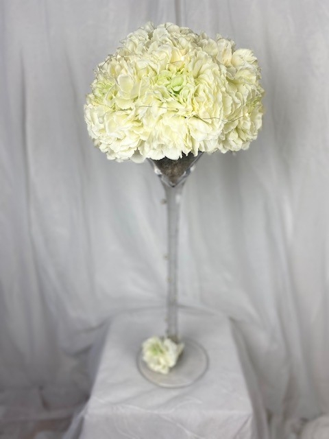Artificial Hydrangea Martini Vase with lights
