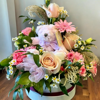 Baby Girl Cuddly Hat Box