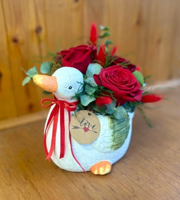 Quacker's About You! Romantic Duck Arrangement