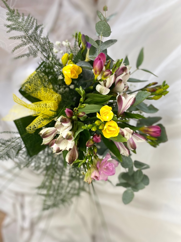 Simply sweet scented freesia vase