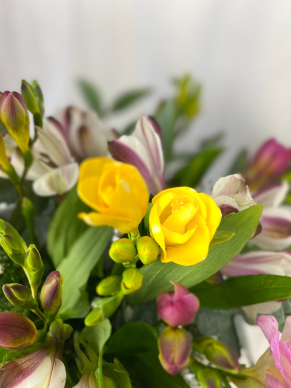Simply sweet scented freesia vase
